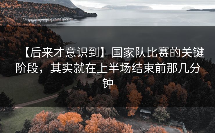 【后来才意识到】国家队比赛的关键阶段，其实就在上半场结束前那几分钟
